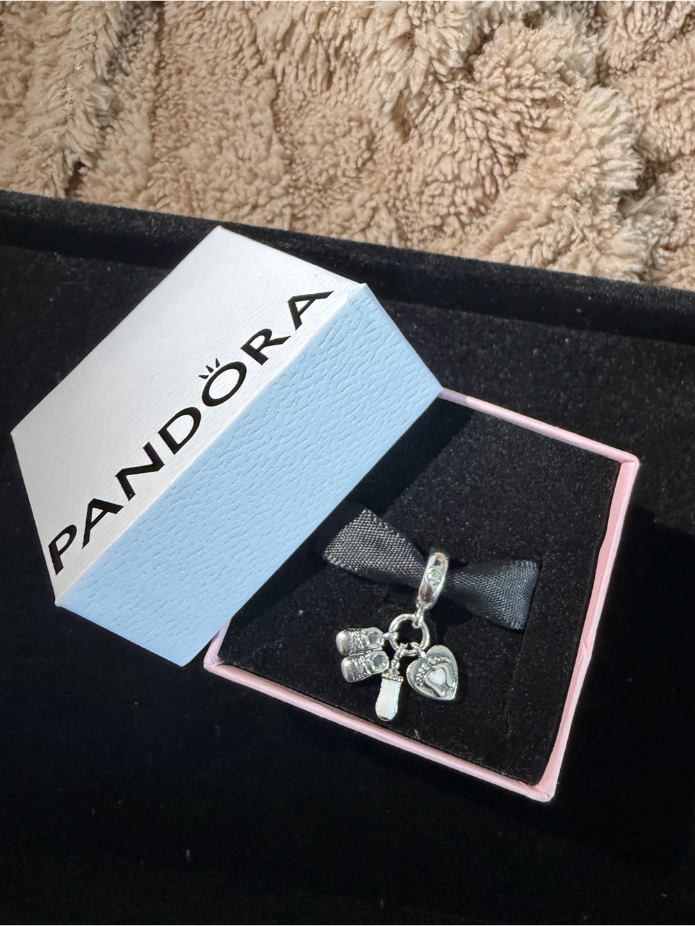 Baby Bottle & Shoes Dangle Charm